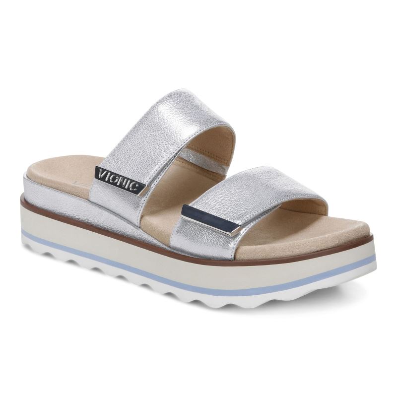 Vionic Brandie Flatform Sandal Silver | xnoqIkLJ