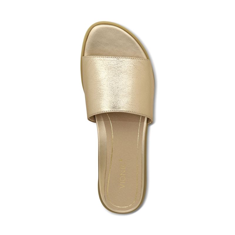 Vionic Demi Badtofflor Sandal Guld Metal | hSWDd3Sv