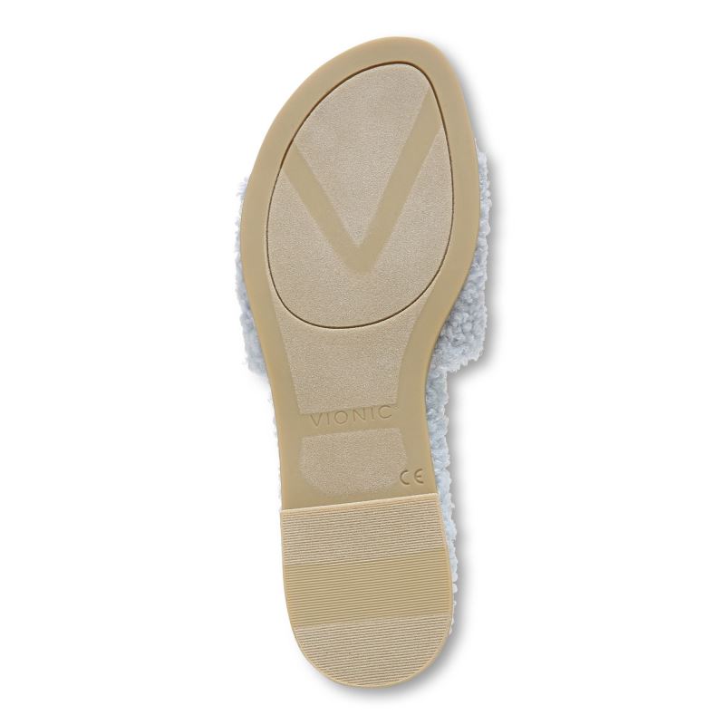 Vionic Demi Shearling Badtofflor Vita | 9YDnLJEA