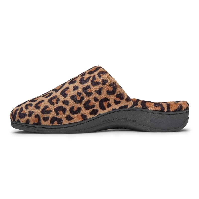 Vionic Gemma Mule Slippers Beige Leopard | hKRKYIhj