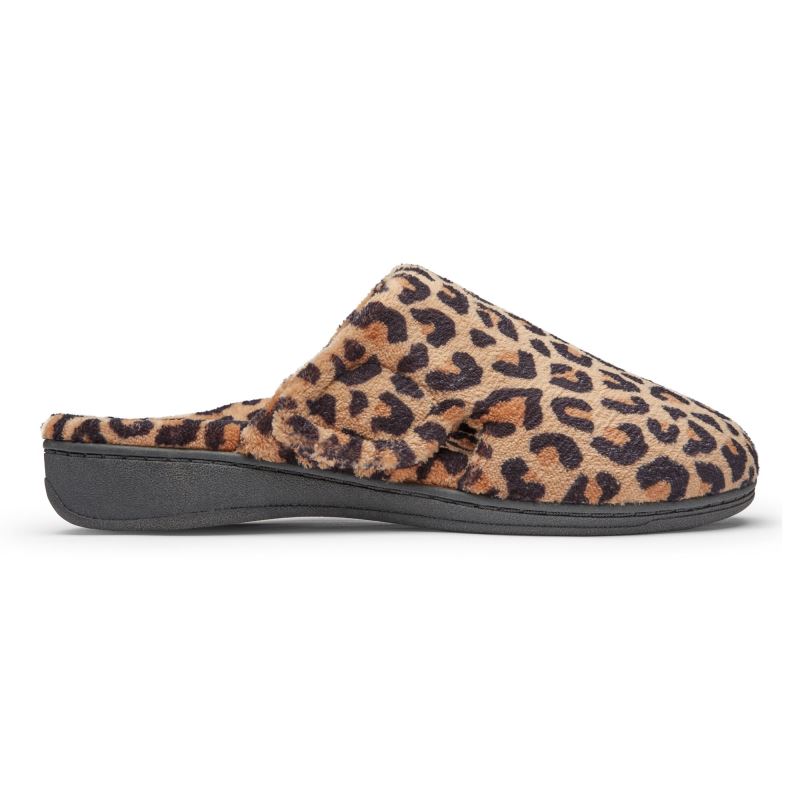 Vionic Gemma Mule Slippers Beige Leopard | hKRKYIhj