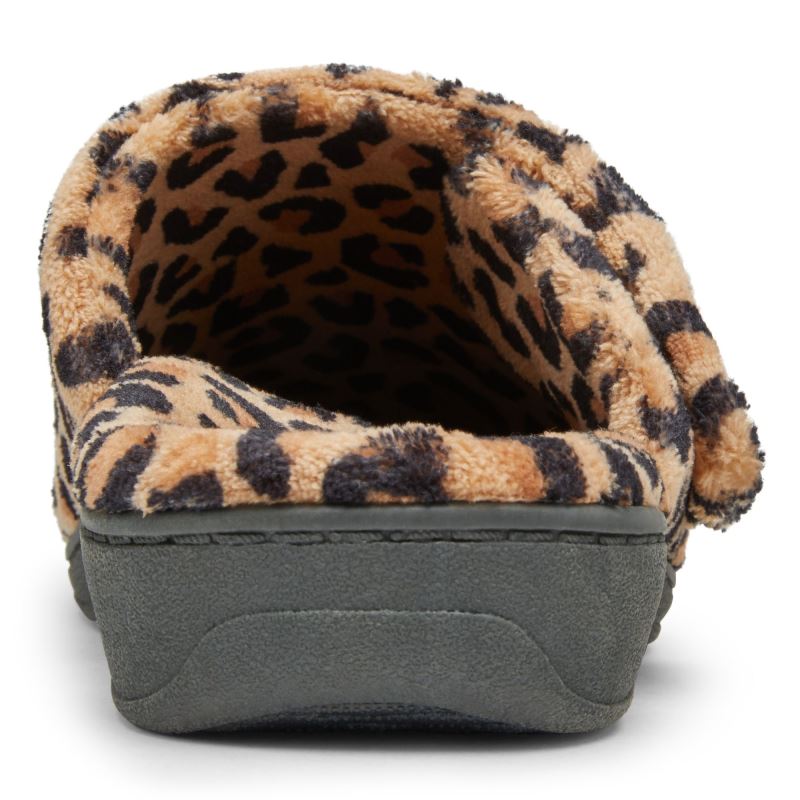 Vionic Gemma Mule Slippers Beige Leopard | hKRKYIhj