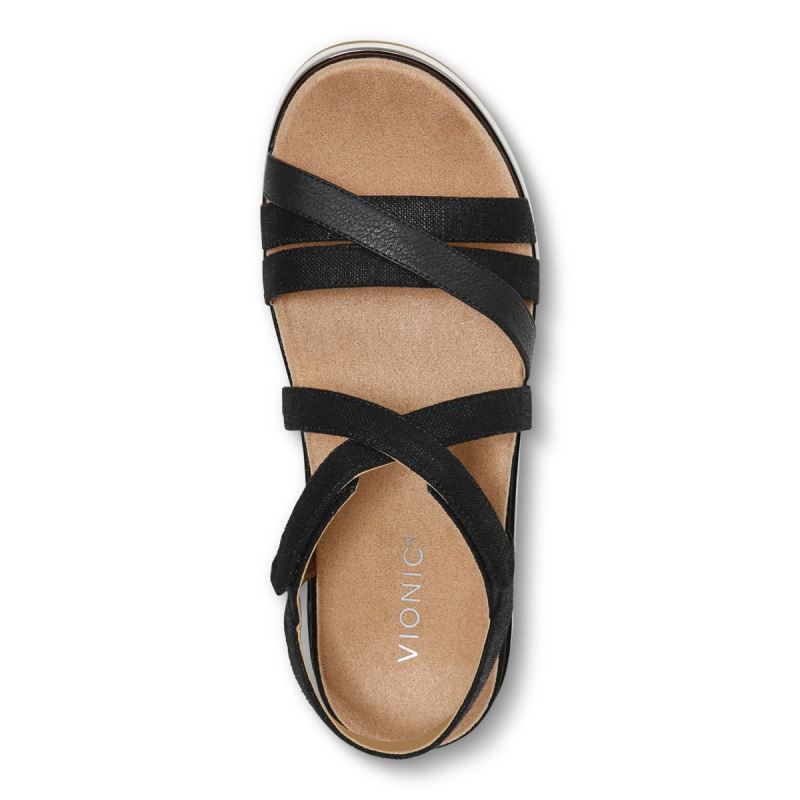 Vionic Kellyn Flatform Sandal Svarta | 9hbJIY1Q