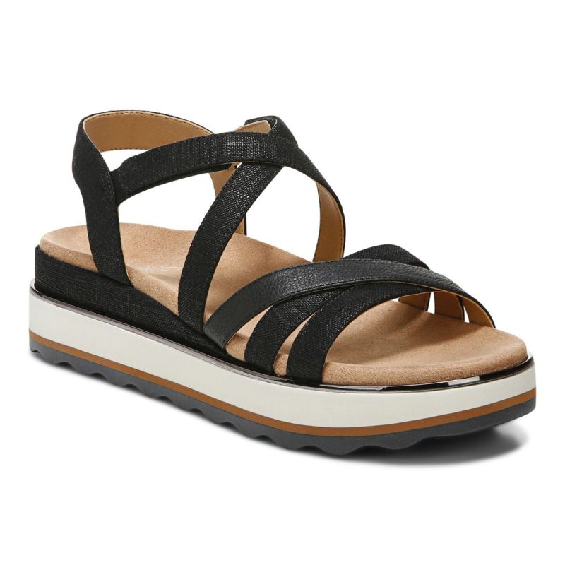 Vionic Kellyn Flatform Sandal Svarta | 9hbJIY1Q