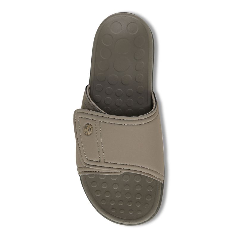 Vionic Kiwi Badtofflor Sandal Bruna Khaki | Tn3eUDoy