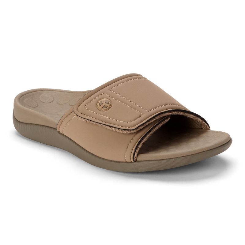 Vionic Kiwi Badtofflor Sandal Bruna Khaki | Tn3eUDoy