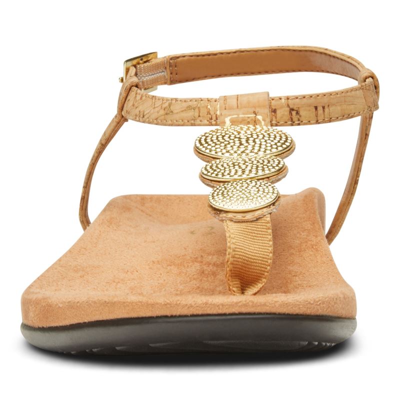 Vionic Lizbeth Backstrap Sandal Guld | oIOBqKX3