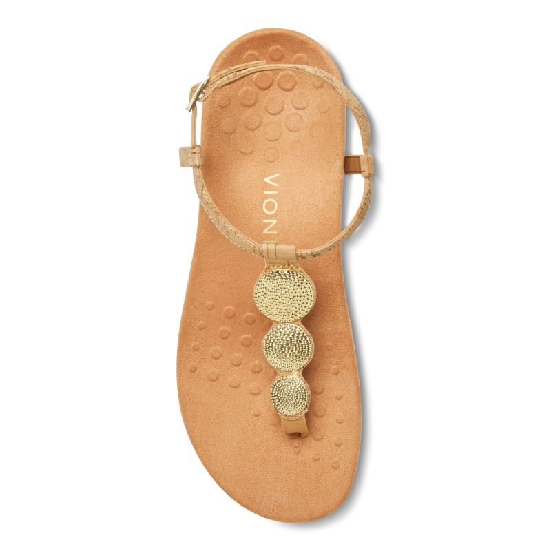 Vionic Lizbeth Backstrap Sandal Guld | oIOBqKX3