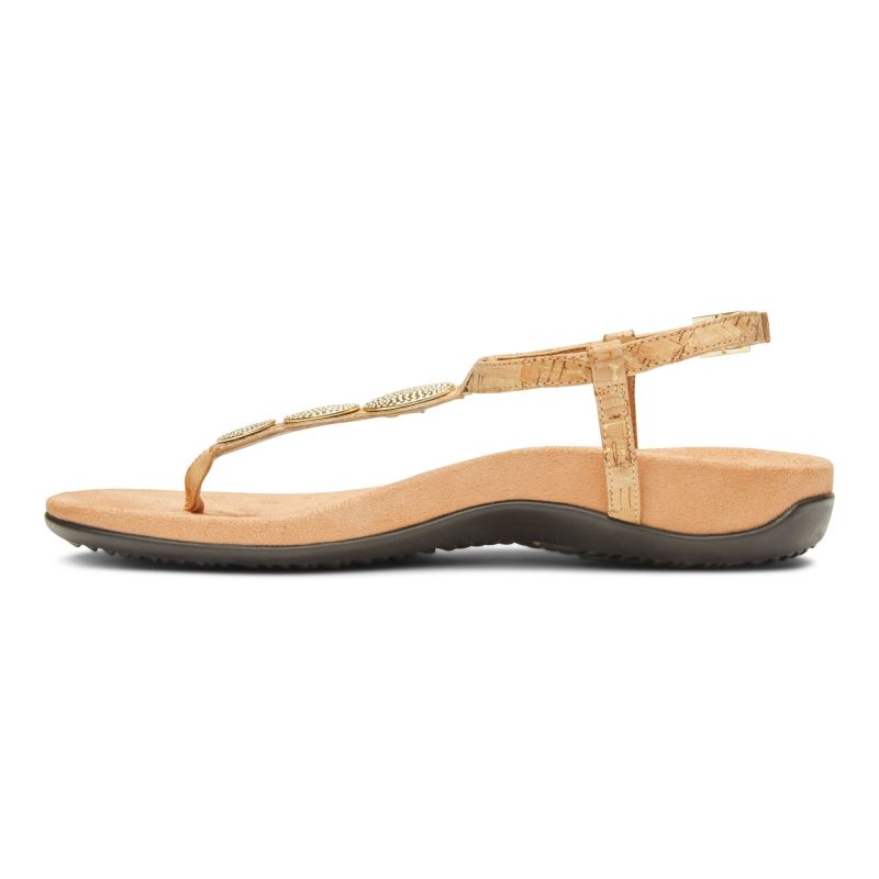 Vionic Lizbeth Backstrap Sandal Guld | oIOBqKX3