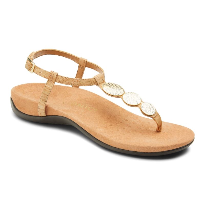 Vionic Lizbeth Backstrap Sandal Guld | oIOBqKX3