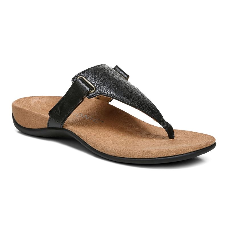 Vionic Wanda T-Rem Sandal Svarta | 0ve4XXLk