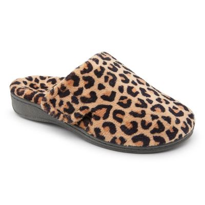 Vionic Gemma Mule Slippers Beige Leopard | hKRKYIhj